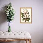 Quadro Moldura Dourada Flores Magnólia 45x34cm Acabamento:com