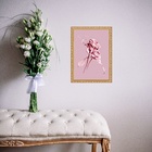 Quadro Moldura Dourada Flores Rosas - Tinta 45x34cm Acabament