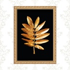 Quadro Moldura Dourada - Folha 45x34cm Acabamento:com Vidro