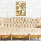 Quadro Moldura Dourada Folhas Costela De Adão 33x24cm Acabame