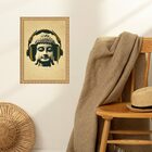 Quadro Moldura Dourada Fone De Ouvido 33x24cm Acabamento:com