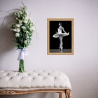 Quadro Moldura Dourada Fotografia Bailarina 33x24cm Acabament