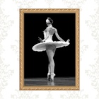 Quadro Moldura Dourada Fotografia Bailarina 45x34cm Acabament