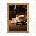 Quadro Moldura Dourada Fotografia Café 24x18cm Acabamento:com