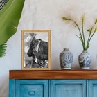 Quadro Moldura Dourada Fotografia Preto Velho 33x24cm Acabame