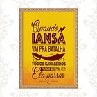 Quadro Moldura Dourada Frase Iansã 45x34cm Acabamento:com Vid