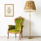 Quadro Moldura Dourada Hamsa Indiano 24x18cm Acabamento:com V