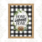 Quadro Moldura Dourada Home Sweet Home 33x24cm Acabamento:com