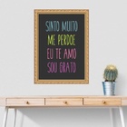 Quadro Moldura Dourada - Ho'oponopono 33x24cm Acabamento:com