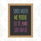 Quadro Moldura Dourada - Ho'oponopono 45x34cm Acabamento:com