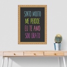 Quadro Moldura Dourada - Ho'oponopono 45x34cm Acabamento:com