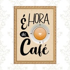 Quadro Moldura Dourada Hora Do Café 24x18cm Acabamento:com Ac