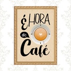 Quadro Moldura Dourada Hora Do Café 45x34cm Acabamento:com Vi