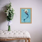 Quadro Moldura Dourada Iemanjá Sereia 45x34cm Acabamento:com