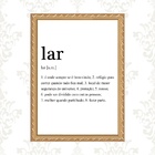 Quadro Moldura Dourada Lar Significado 24x18cm Acabamento:com