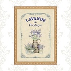 Quadro Moldura Dourada Lavanda Provençal 33x24cm Acabamento:c