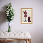 Quadro Moldura Dourada Manequins De Costura 45x34cm Acabament