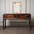 Quadro Moldura Dourada Mantra Hooponopono 45x34cm Acabamento: