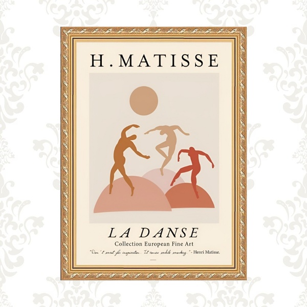 Quadro Moldura Dourada Matisse - La Danse 24x18cm Acabamento: