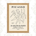 Quadro Moldura Dourada Minimalista Picasso 33x24cm Acabamento