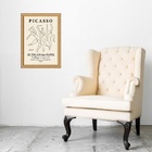 Quadro Moldura Dourada Minimalista Picasso 33x24cm Acabamento