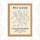 Quadro Moldura Dourada Minimalista Picasso 45x34cm Acabamento