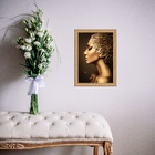 Quadro Moldura Dourada Mulher Ouro 33x24cm Acabamento:com Ace