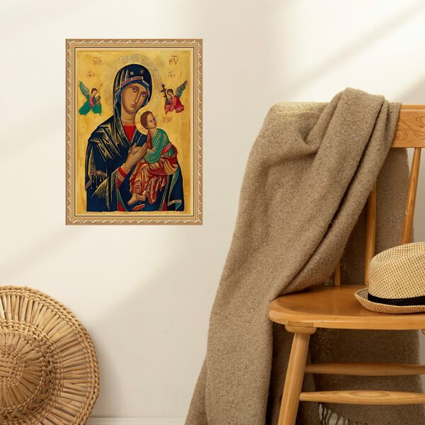 Quadro Moldura Dourada Nossa Senhora Perpetuo Socorro 45x34cm