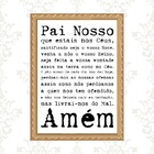 Quadro Moldura Dourada Oração Pai Nosso 33x24cm Acabamento:co