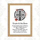 Quadro Moldura Dourada Oração São Bento 45x34cm Acabamento:co