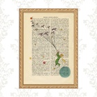 Quadro Moldura Dourada Pequeno Príncipe Vintage 45x34cm Acaba