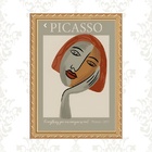 Quadro Moldura Dourada Picasso 1972 - Mulher 24x18cm Acabamen