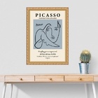 Quadro Moldura Dourada Picasso - Azul 24x18cm Acabamento:com