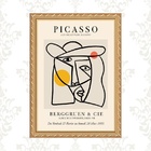 Quadro Moldura Dourada Picasso - Figurativo 45x34cm Acabament