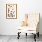 Quadro Moldura Dourada Picasso - Flores 33x24cm Acabamento:co