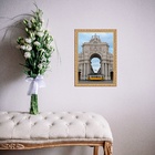 Quadro Moldura Dourada Portugal 33x24cm Acabamento:com Acetato