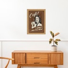 Quadro Moldura Dourada Retrô Café 24x18cm Acabamento:com Acet