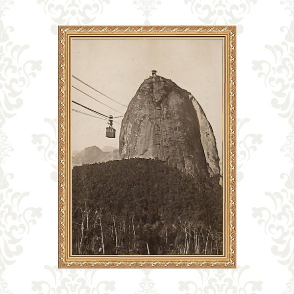 Quadro Moldura Dourada Rio De Janeiro 45x34cm Acabamento:com