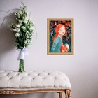 Quadro Moldura Dourada Ruiva Raposa 24x18cm Acabamento:com Ac