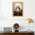Quadro Moldura Dourada Sagrado Coração De Jesus 33x24cm Acaba