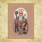 Quadro Moldura Dourada São Bento Cruz Sagrada 24x18cm Acabame