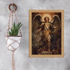 Quadro Moldura Dourada São Miguel Arcanjo 33x24cm Acabamento: