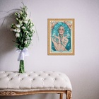 Quadro Moldura Dourada Signo Aquário 24x18cm Acabamento:com A