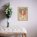 Quadro Moldura Dourada Signo Câncer 24x18cm Acabamento:com Vi