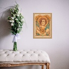 Quadro Moldura Dourada Signo Leão 33x24cm Acabamento:com Vidro