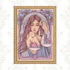 Quadro Moldura Dourada Signo Libra 24x18cm Acabamento:com Ace