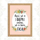 Quadro Moldura Dourada Só O Bem Fica 33x24cm Acabamento:com V