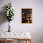 Quadro Moldura Dourada Tabuleiro Xadrez 45x34cm Acabamento:co