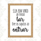 Quadro Moldura Dourada Tire Os Sapatos 33x24cm Acabamento:com