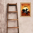 Quadro Moldura Dourada Umbanda Seu Boiadeiro 24x18cm Acabamen